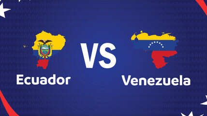 Ecuador And Venezuela Match Flag Map American Football USA 2024 Abstract Design Logo Symbol American Football final Vector illustration