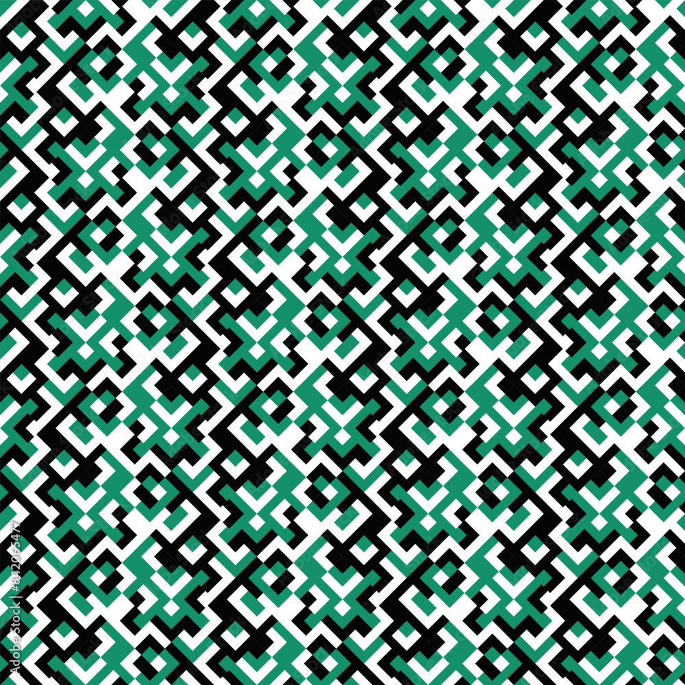 Aufkleber random seamless geometrical mosaic pattern background - abstract vector graphic design