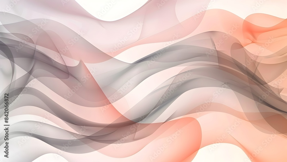 Poster peach and grey color abstract wave background vector presentation design, simple shapes