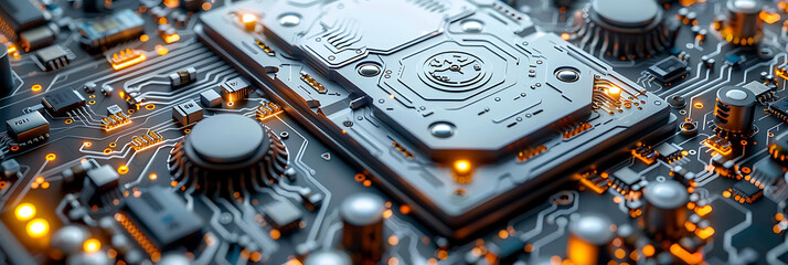 Minimalist Circuitry Showcase in Modern Business Environment