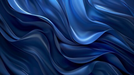 Obraz premium Elegant Blue Silk Waves - Generative AI
