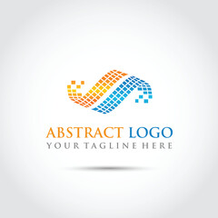 Abstract Digital Spectrum Logo Design. Vector Illustrator