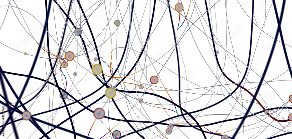 Poster Global network background. Connecting triangles. Globe of the earth. abstract planet in space. 3d rendering