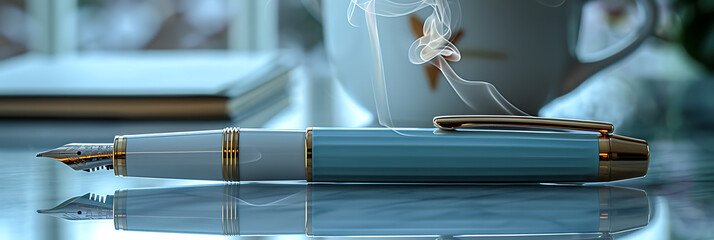 Professional Harmony with Sleek Pen and Steamy Inspiration