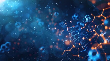 molecule atoms structures and chemical engineering Hi-tech background. Science and laboratory research Medical background