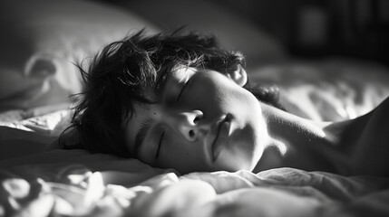 Man handsome guy lay in bed. Get adequate and consistent amount of sleep every night. Expert tips on sleeping better. Bearded man sleeping face relaxing on pillow. How much sleep you actually need.