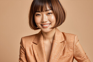 Obraz premium A portrait headshot photo of a beautiful young woman