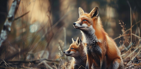 Obraz premium Fox. Photography of wild animal in natural habitat.