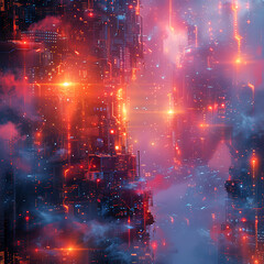 Fototapeta premium Tech-Futurism Odyssey: Electric Blue Abstract