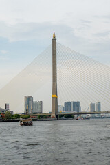 Bridge over the river with a pointy top and beautiful architecture watching over the city
