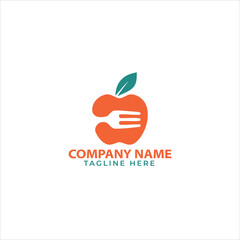 Food logo with smile. Label for food company.
