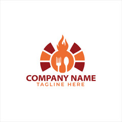Food logo with smile. Label for food company.
