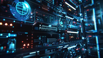 High-Tech Futuristic Data Center, Generative AI