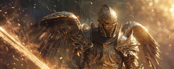 Celestial Knight A holy warrior with shining armor and a celestial weapon, fighting for justice