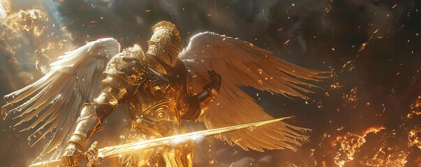 Celestial Knight A holy warrior with shining armor and a celestial weapon, fighting for justice