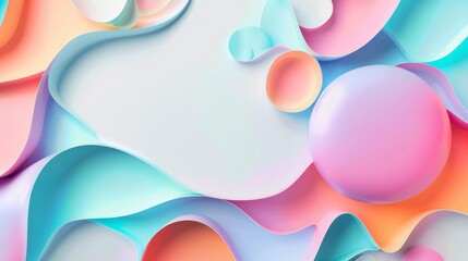 Abstract 3D Geometric Background, Pastel Color.