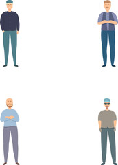 Illustration of four diverse cartoon male characters standing confidently in various poses