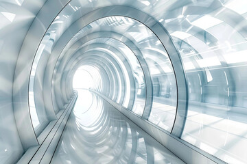 Fototapeta premium Dynamic Energy Pulse Moving Through Tunnel Isolated on Transparent Background