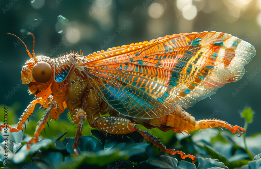 Poster cicada is large insect with colorful shell