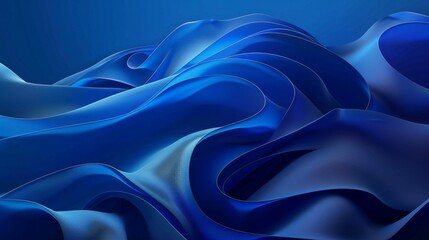 Fototapeta premium Abstract Blue Wavy Pattern - Generative AI