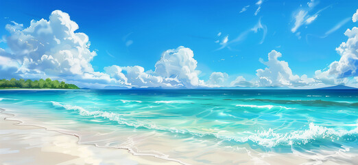 Pristine Tropical Beach with Turquoise Water