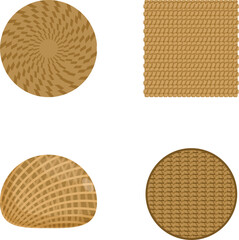 Collection of four different woven patterns, each showcasing unique textures