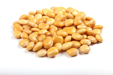 Pile of Lupini Beans on White Background