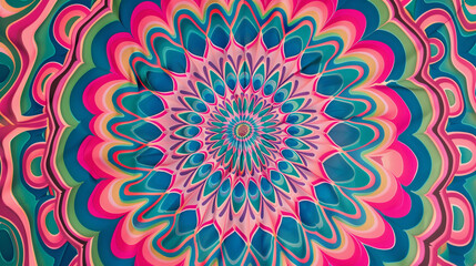 Psychedelic Radial Pattern with Vibrant Colors