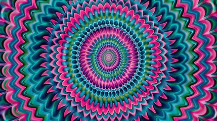 Psychedelic Radial Pattern with Vibrant Colors
