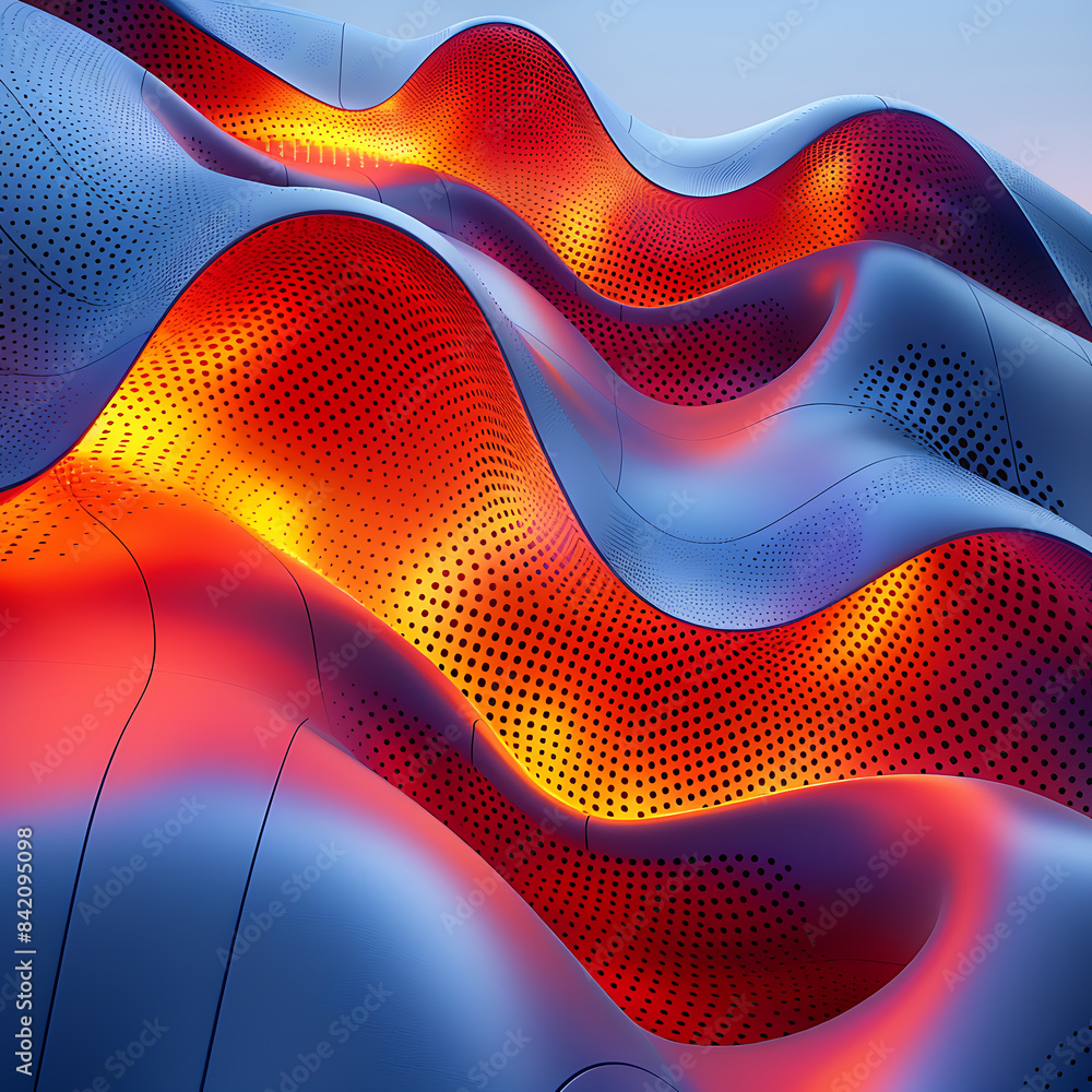 Poster tech-inspired abstract banner - dynamic digital textures