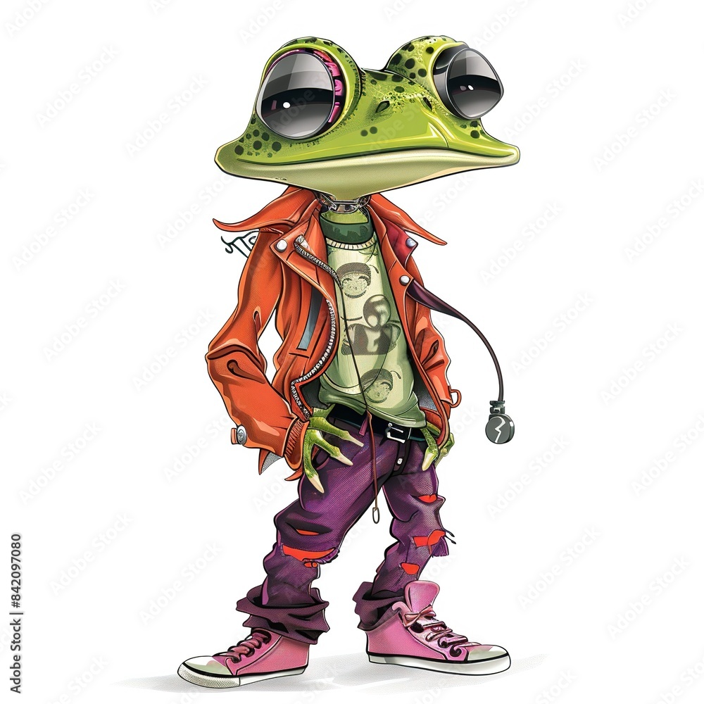 Wall mural frog punk fashion