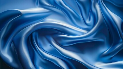Obraz premium Blue Silk Fabric Generative AI