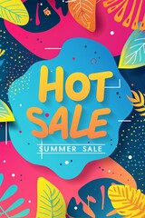 Obraz premium Summer sale promotion advertisement vector design template for flier, poster, website, business