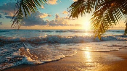 Fototapeta premium Tropical Beach at Sunset