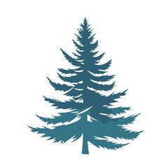 Fototapeta premium Minimalistic Evergreen Tree Silhouette – Nature and Simplicity with Copy Space