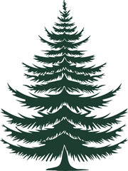 Obraz premium Minimalist Pine Tree Illustration Symbolizing Nature and Simplicity with Ample Copy Space