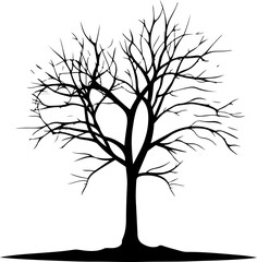 Obraz premium Minimalist Winter Tree Silhouette Symbolizing Resilience
