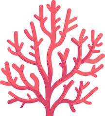 Obraz premium Flat Design Coral Illustration Highlighting Marine Biodiversity