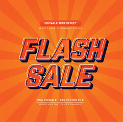 Flash sale 3d text effect design. , Editable text effect. 