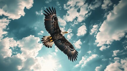 Majestic Sky View of Eagle in High-speed Flight