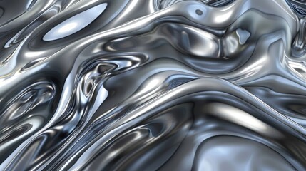 Abstract Liquid Metal Waves - Generative AI