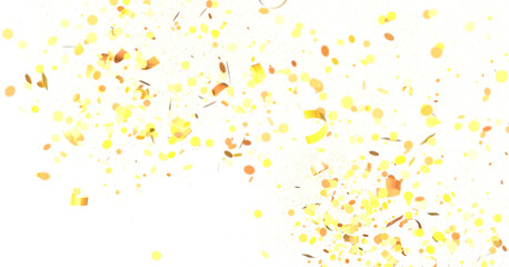 Radiant Revelry: Dynamic 3D Illustration of a Radiating gold Confetti Celebration