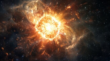 Obraz premium Stunning Supernova A Burst of Cosmic Brilliance Captured in Space