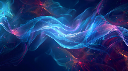 Obraz premium Abstract background with glowing lines. forming waves and spirals on a dark backdrop. Abstract digital art for design template. banner. poster 