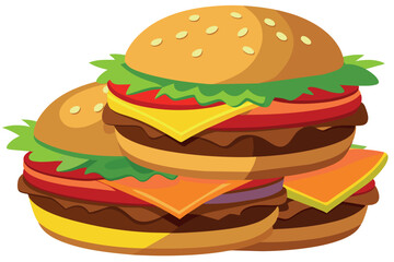 Mouth Watering Cheeseburger Vectors.eps