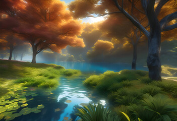 Nature, river in the forest