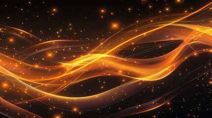 Abstract Golden Light Waves and Particles, Generative AI