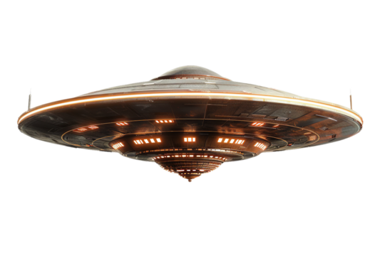 A PNG image features a UFO (Unidentified Flying Object) ship