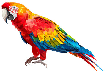 Fototapeta premium A PNG image showcases a colorful parro