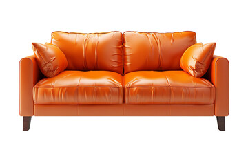 Fototapeta premium Modern leather sofa png mockup living room furniture